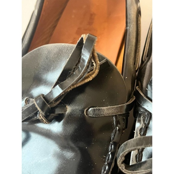 The PRADA Original Car Shoe Driving Moccasin •7• Mocs Grey Pewter Patent Leather - Picture 5 of 12